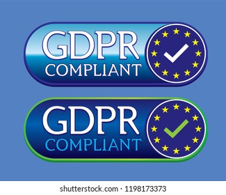 Vector EU GDPR compliance badge gradient icon