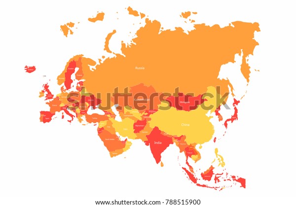 Vector Eurasia Map Countries Borders Abstract Stock Vector (royalty 