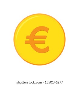 Vector Euro coin icon. Gold symbol of Euro money. Vector euro coin icon isolated. Money concept
