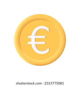 Vector Euro currency sign 3d vector icon high quality and fully scalable 