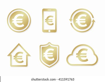 Vector Euro Logo And  Design Elements, Badges, Labels.