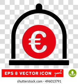 Vector Euro Standard EPS vector icon. Illustration style is flat iconic bicolor intensive red and black symbol on a transparent background.
