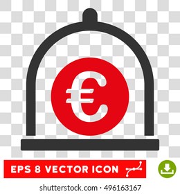 Vector Euro Standard EPS vector pictogram. Illustration style is flat iconic bicolor intensive red and gray symbol on a transparent background.