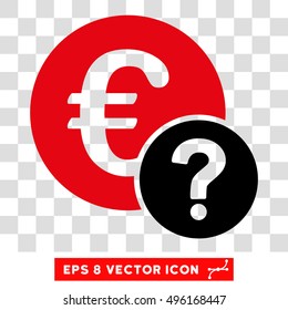 Vector Euro Status EPS vector icon. Illustration style is flat iconic bicolor black and intensive red symbol on a transparent background.