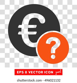 Vector Euro Status EPS vector pictograph. Illustration style is flat iconic bicolor orange and gray symbol on a transparent background.