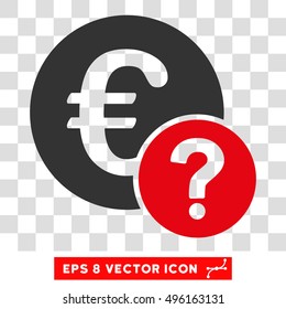 Vector Euro Status EPS vector pictograph. Illustration style is flat iconic bicolor intensive red and gray symbol on a transparent background.