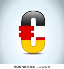 Vector - Euro Symbol with Germany Flag