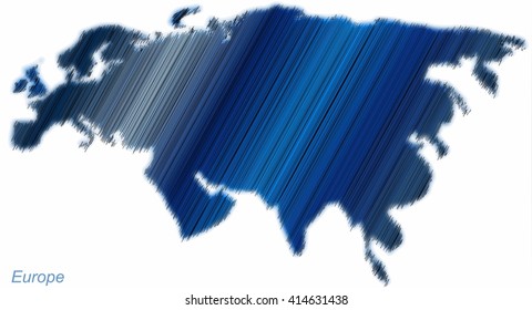 Vector Europe continent hatched and colored. Europe. Continent. Country. Map. Cartography. EU. European.