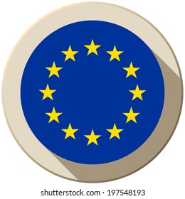 Vector - Europe Flag Button Icon Modern
