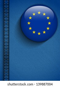 Vector - Europe Flag Button in Jeans Pocket