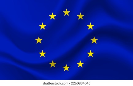 Vector Europe flag. Flag of European Union. EU flag illustration. EU background, banner. Symbol of European Union