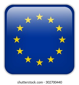 Vector - Europe Flag Smartphone Application Square Buttons
