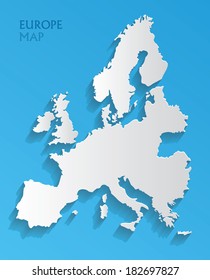 Vector Europe Map Card Paper