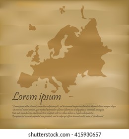 vector Europe map old paper
