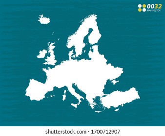 Mapa del vector de Europa sobre fondo oscuro.