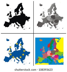 Vector - Colección de mapas de Europa