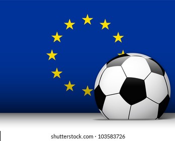 Vector - Europe Soccer Ball with Flag Background