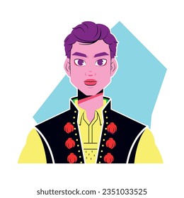 vector europe traditional male cartoon illustration isolated