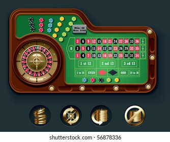 Vector European Roulette Table Layout