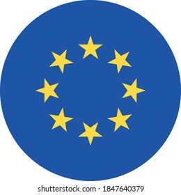 Vector - european union Flag Button Icon