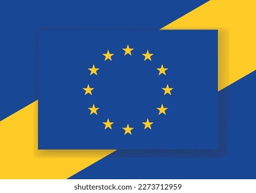 Vector Europian Union Flag. Country flag design. Flat vector flag.