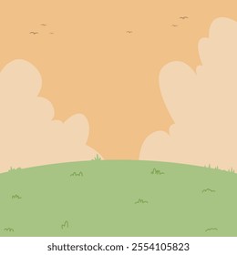 Vector evening sky background complete with bird silhouettes