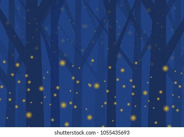 Vector evening tropical rainforest Jungle background
