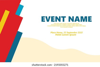 Vector event background decorated by colorful diagonally placed rectangles. Suitable for webinar, meeting, conference, and exhibition.