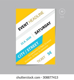 Vector event brochure flyer template design a5 size / Clean and modern flyer for business presentation or event.