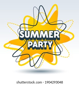 Fiesta veraniega del volante del evento vectorial. Elemento de forma abstracta para diseño gráfico. Plantilla de logotipo creativo