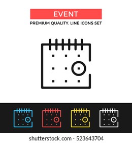 Vector Event Icon. Calendar, Important Date, Appointment. Premium Quality Graphic Design. Modern Signs, Outline Symbols, Simple Thin Line Icons Set For Websites, Web Design, Mobile App, Infographics