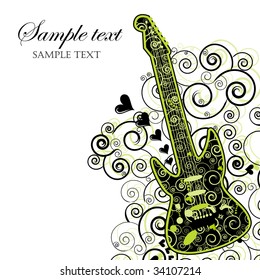 Vector Event Invitation with Guitar