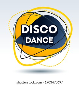 Vector event poster Disco Dance. Abstract style Template for Graphic Design. Creative shape Element