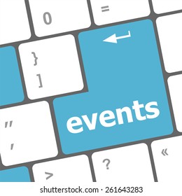 vector events button on the keyboard - holiday concept
