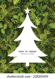 Vector evergreen christmas tree Christmas tree silhouette pattern frame card template