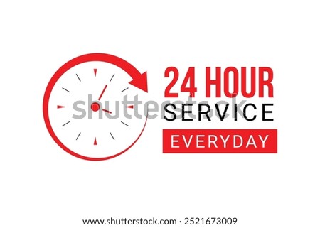 vector Everyday 24 hour emergency service label
