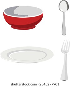 vector of everyday eating utensils