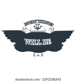 vector everything will be ok lettering vintage  t shirt design