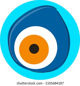 Vector Evil Eye Pattern Illustration. Turkish Name Nazar Boncugu