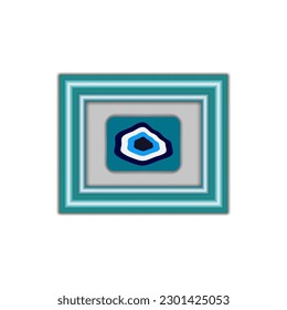 Vector Evil Eye Photo Frame on white background.