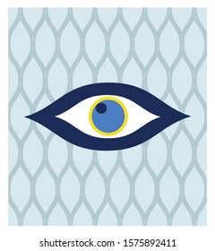 Vector of evil eye - Turkish amulet. Pattern, background. Grunge hand drawn Turkish evil eye. Mandala greek evil eye. Symbol of protection in Turkey, Greese, Cyprus. Amulet from evil eye. Seamless