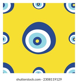 Vector del mal de ojo - amuleto turco. Patrón sin inconvenientes, fondo. Ojo malvado turco dibujado a mano gruesa. El mal ojo griego de Mandala. Símbolo de protección en Turquía, Grecia, Chipre. Amulet de mal ojo. 