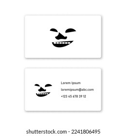 Vector evil face in unmatched style