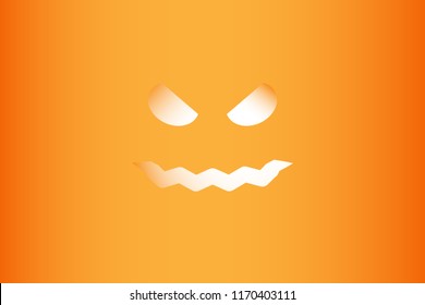 Vector Evil Pumpkin face Halloween Orange background Wallpaper