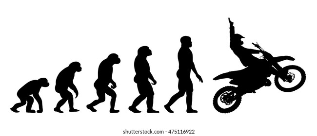 Vector evolution business silhouette on white background