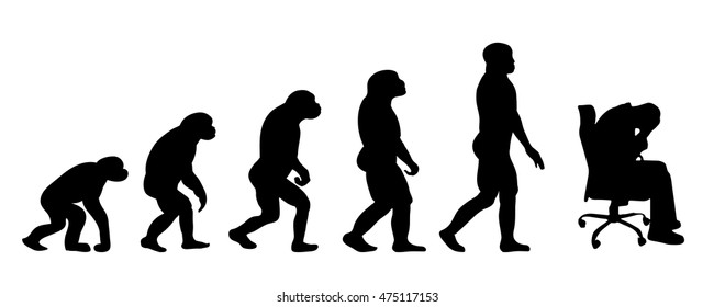 Vector evolution business silhouette on white background