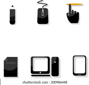 Vector Evolution Computer and technology icon set