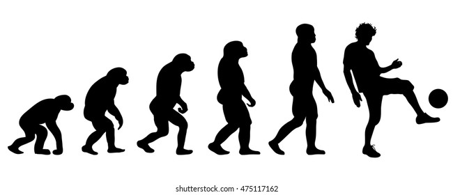 Vector evolution sport silhouette on white background