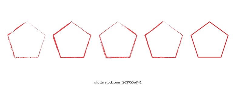 Vector evolution of triangular, quadrilateral, pentagonal, hexagonal, hexagonal and octagonal shapes. EPS 10 . Vector Illustration . 