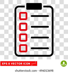 Vector Examination EPS vector pictograph. Illustration style is flat iconic bicolor intensive red and black symbol on a transparent background.